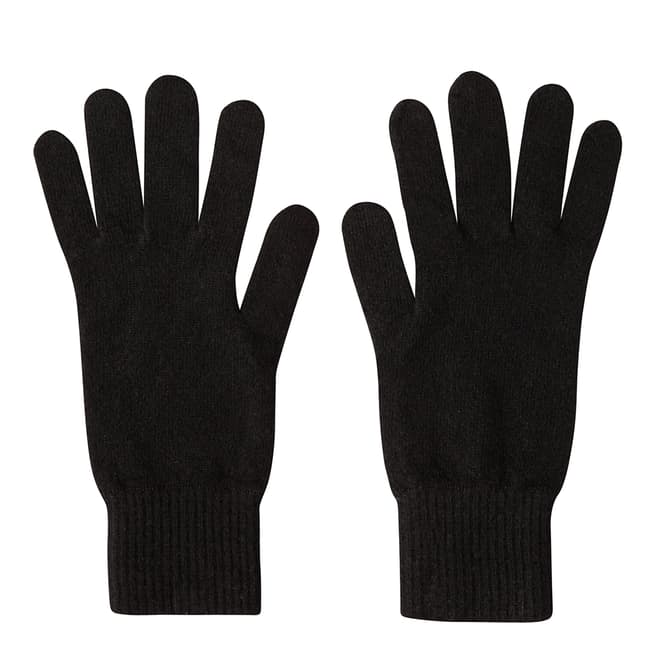  Black Cashmere Short Ribbed Gloves