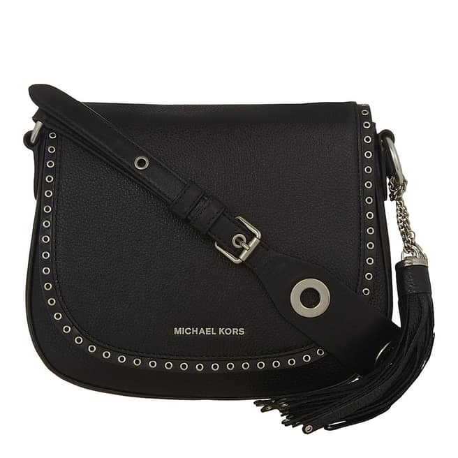 Michael Kors Black Leather Brooklyn Saddle Bag