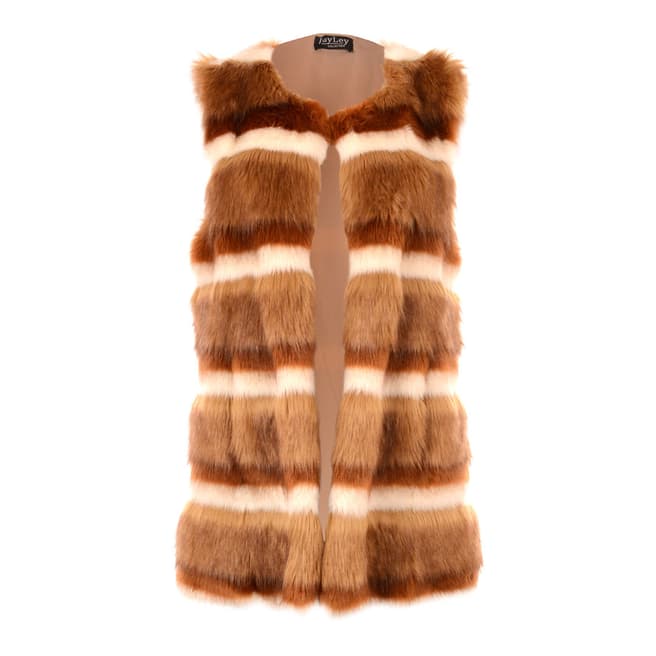 JayLey Collection Faux Fur Gilet Chocolate