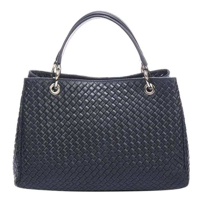 Massimo Castelli Dark Blue Leather Handbag
