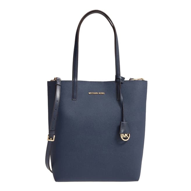 Michael Kors Navy/Grey Leather Convertible Hayley Tote 