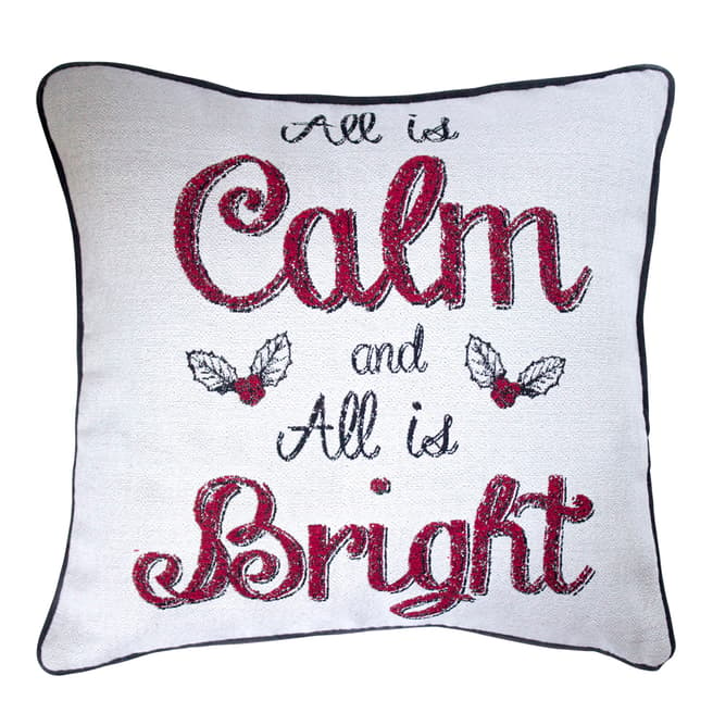 Gallery Living White All is Calm All is Bright Cushion 45 x 45 cm