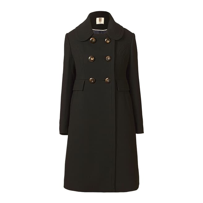 Orla Kiely Black Tailored Crepe Coat