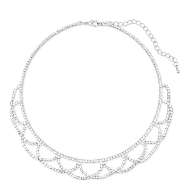 Alexa by Liv Oliver Silver Crystal Necklace