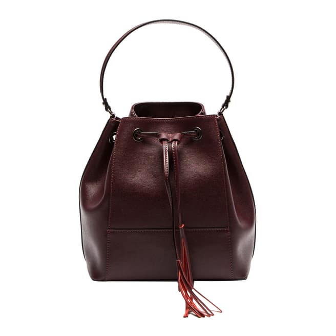Sofia Cardoni Wine Leather Bucket Bag