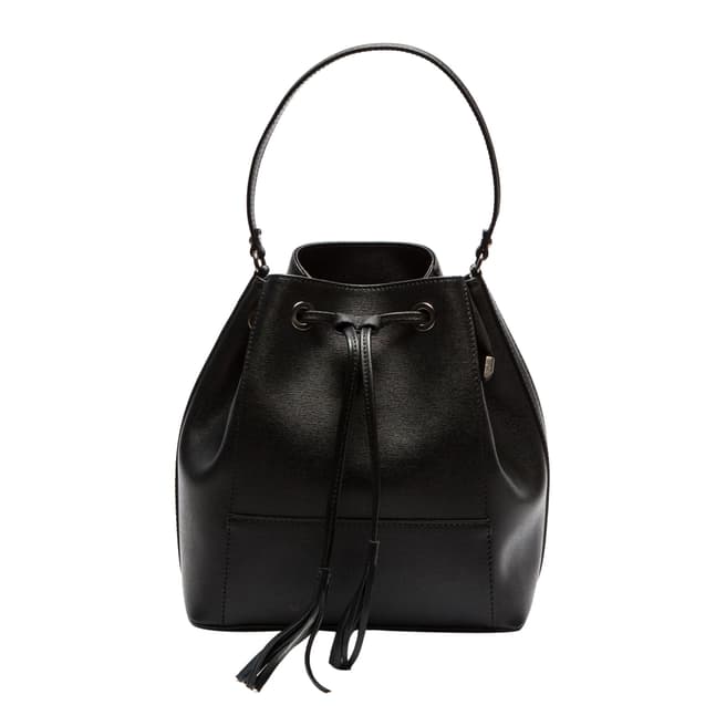 Sofia Cardoni Black Leather Bucket Bag