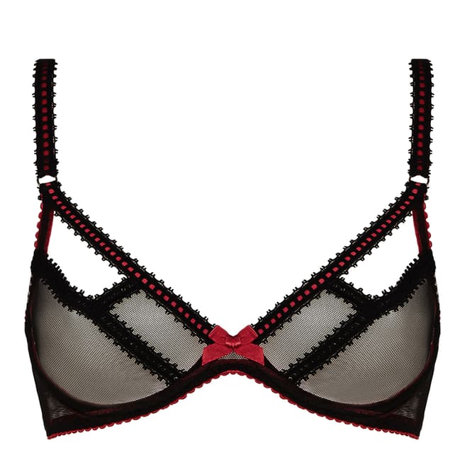 L’Agent by Agent Provocateur Black/Red Mariona Open Bra