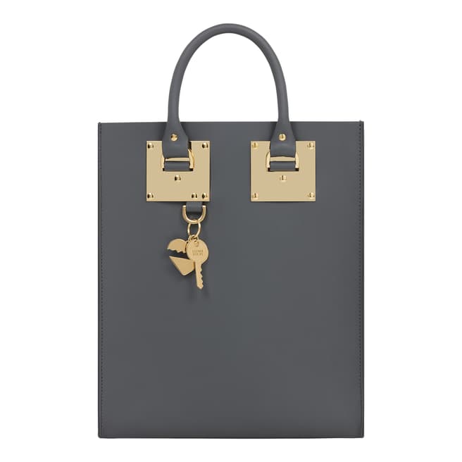 Sophie Hulme Charcoal Mini Albion Leather Tote 