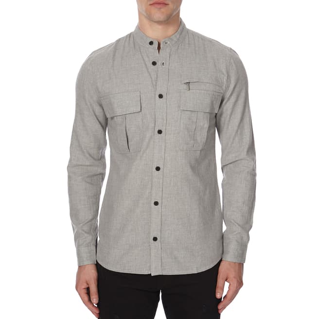 Bolongaro Trevor Grey Milton Long Sleeve Cotton Shirt