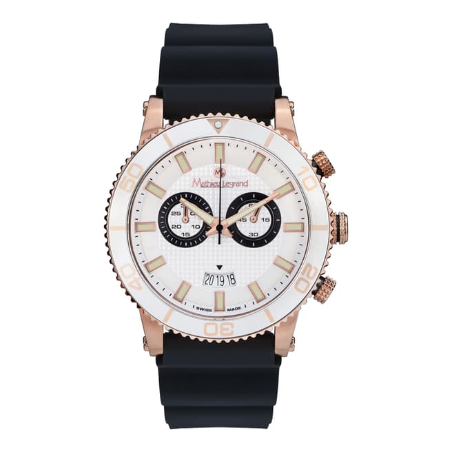 Mathieu Legrand Men's Black/Rose Gold Stainless Steel/Silicone Immergee Watch