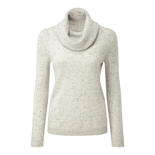 Pure Collection Heather Grey Cowl Neck Cashmere Jumper