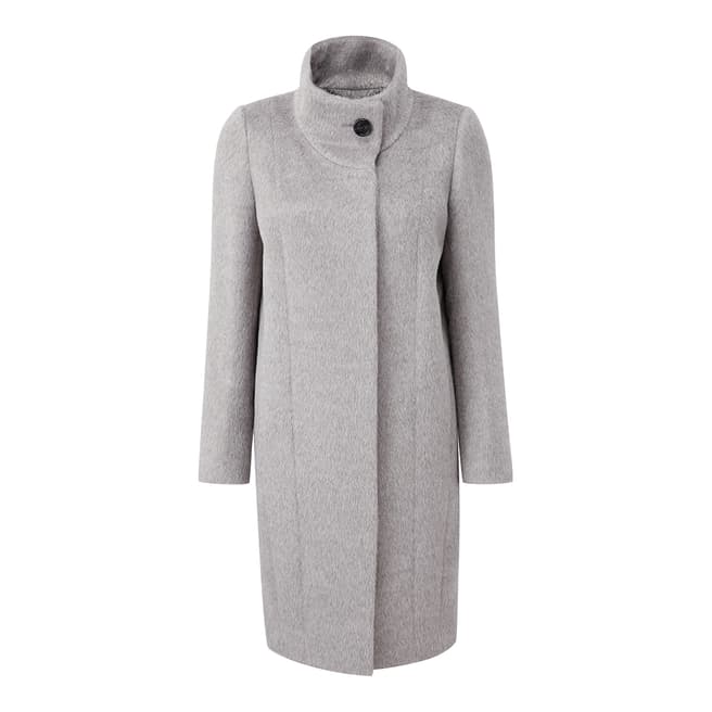 Pure Collection Heather Silver Luxury Alpaca Blend Coat