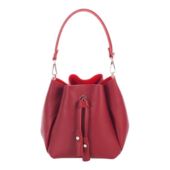 Giorgio Costa Red Leather Bucket Bag