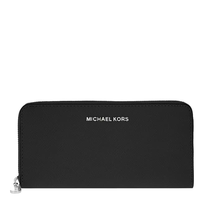 Michael Kors Black/Silver Leather Bedford Continental Wallet
