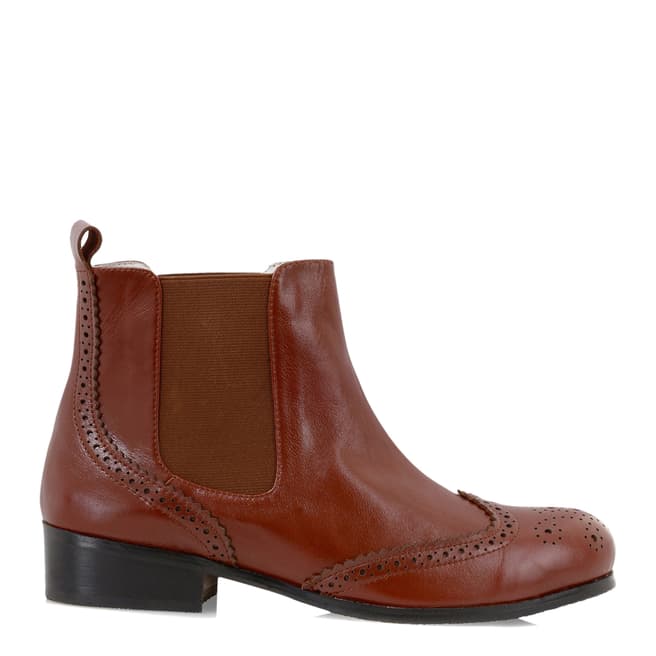 Yull Auburn Leather Chelsea Ankle Boots