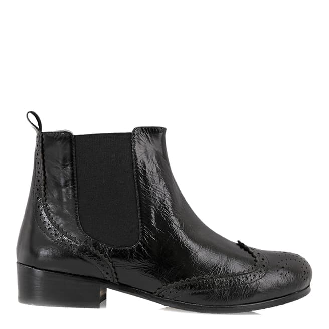 Yull Black Leather Chelsea Ankle Boots