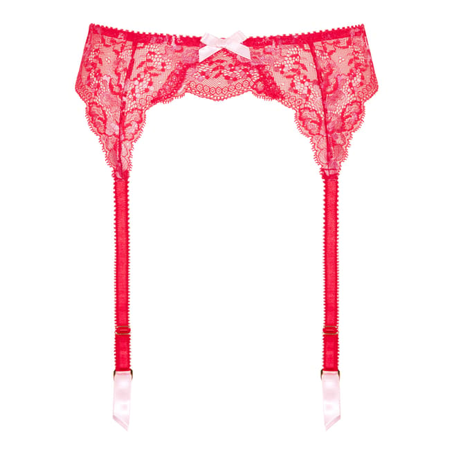 L’Agent by Agent Provocateur Red/Pink Lace Adlina Suspender
