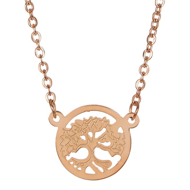 Chloe Collection by Liv Oliver Rose Gold Plated Family Tree Pendant Necklace