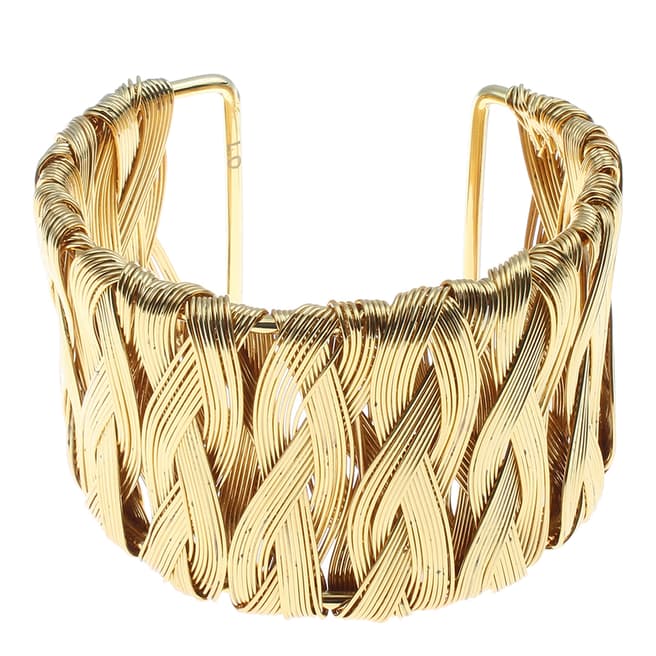 Chloe Collection by Liv Oliver Gold Basket Weave Cuff