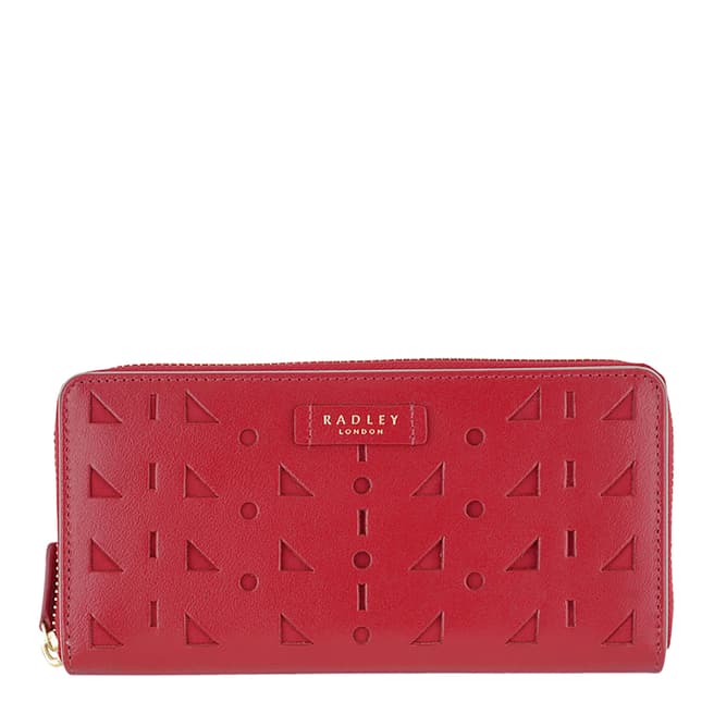 Radley Red Leather Whitfield Punch Zip Matinee Purse
