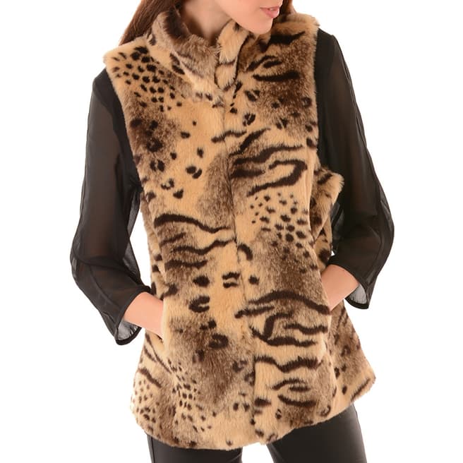 JayLey Collection Animal Faux Fur Gilet
