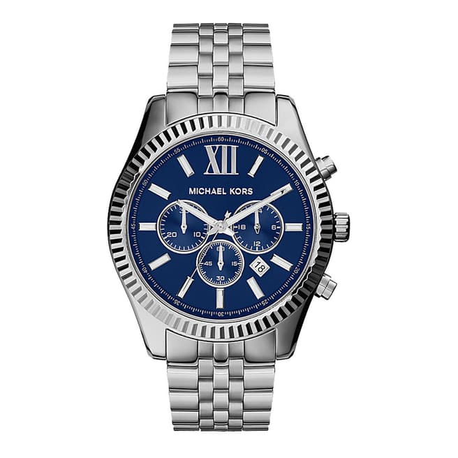 Michael Kors Men's Silver Stainless Steel Chronograph Lexington Watch