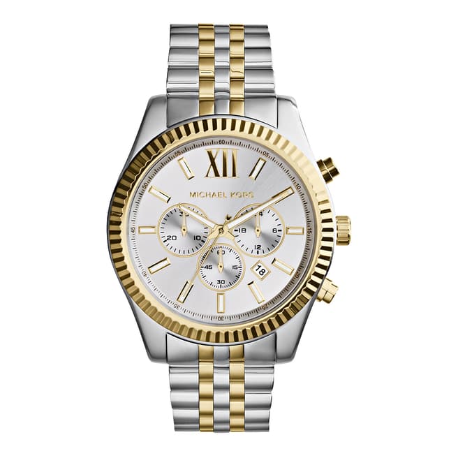 Michael Kors Men's Silver/Gold Two Tone Stainless Steel Lexington Watch