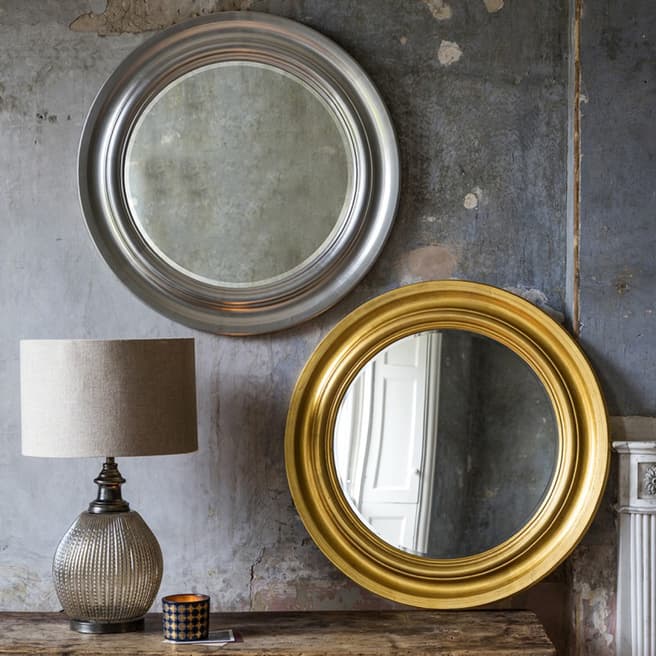 Gallery Living Trevose Silver Circular Mirror in Silver, 84cm
