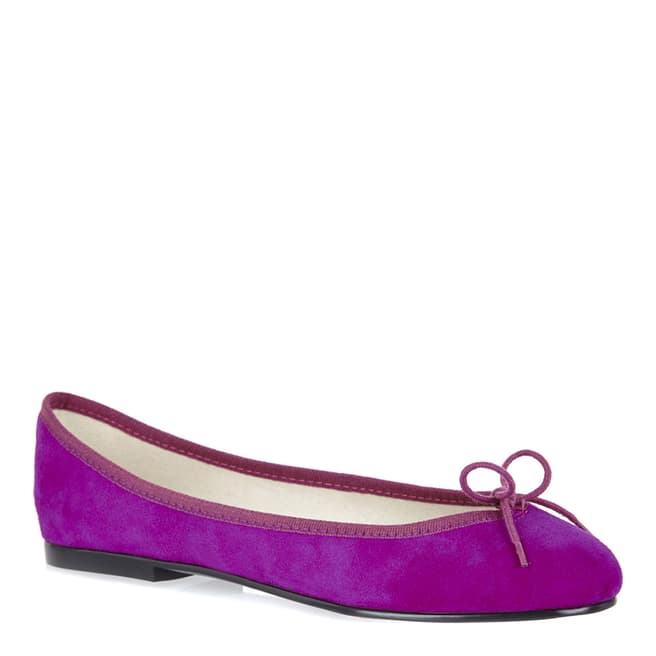French Sole Purple Suede India Ballet Flats