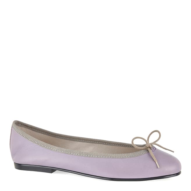 French Sole Lilac/Beige Leather India Ballet Flats