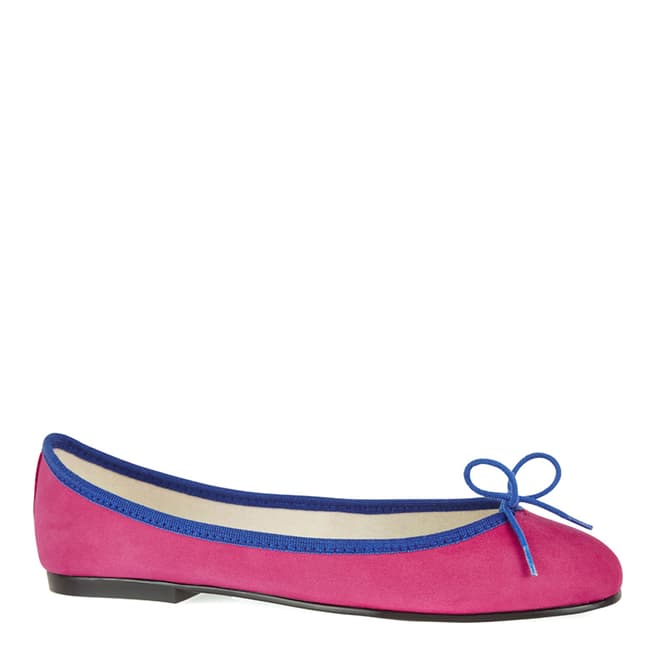 French Sole Pink/Blue Nubuck India Ballet Flats