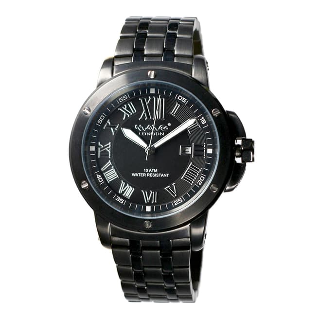 Wave Black Stainless Steel Watch
