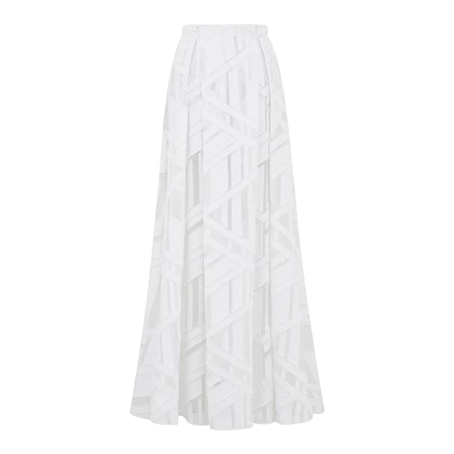 Amanda Wakeley White Jacquard Organza Skirt