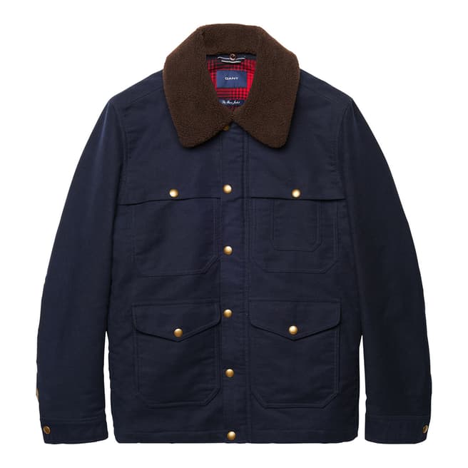 Gant Navy Barn Cotton Collar Jacket