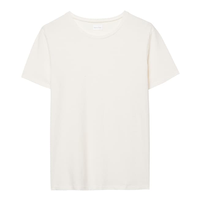 Gant Cream Rugger Slub Cotton Blend T Shirt