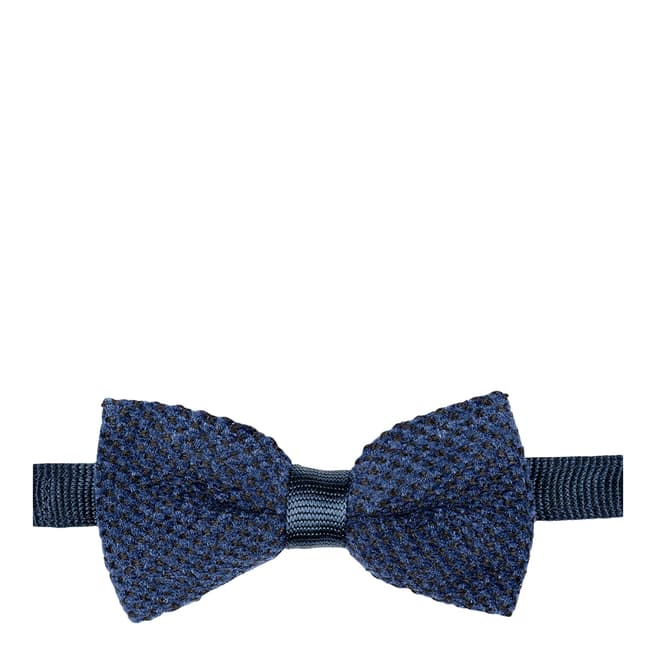 Aquascutum Navy Silk Knitted Bow Tie