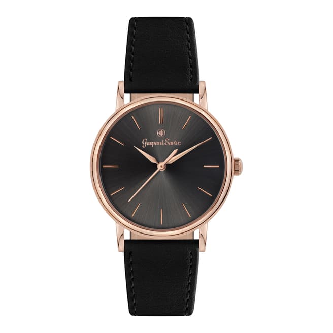 Gaspard Sartre Unisex Rose Gold/Black Stainless Steel L' Imposante Watch