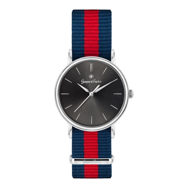Gaspard Sartre Unisex Silver/Blue/Red Stainless Steel La Variee Watch