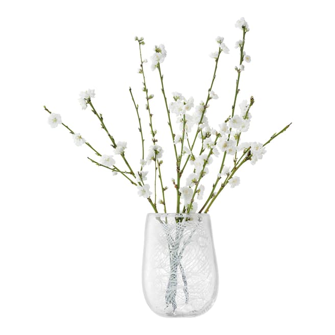 LSA White Cotton Vase H23cm