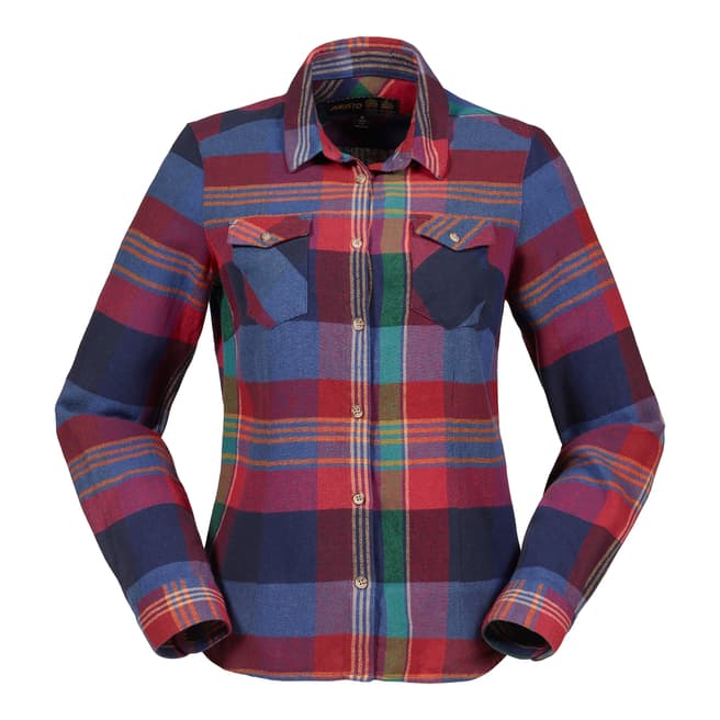 Musto Women's Red/Blue Tailwind Long Sleeve Check Cotton Shirt