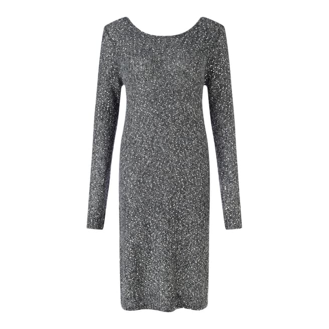 Jigsaw Womens Grey Sparkle Knit Dress