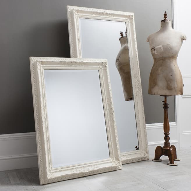 Gallery Living Vintage White Buckingham Mirror 170x84cm