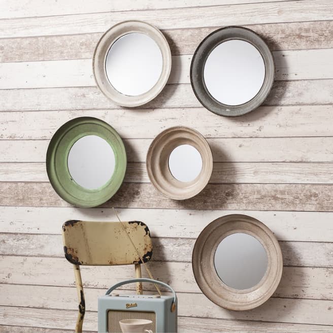 Gallery Living Set of 5 Assorted Circular Crosby Mirrors