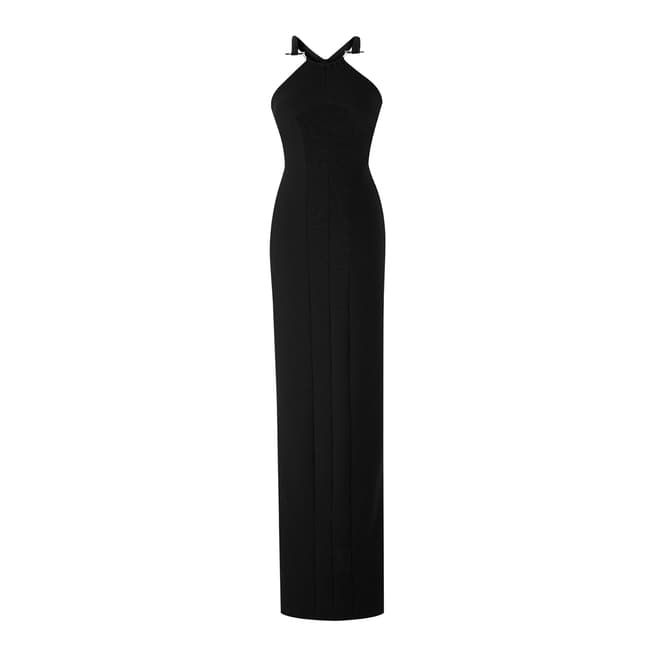 Amanda Wakeley Black Tsuchi 'U' Bar Pique Jersey Dress