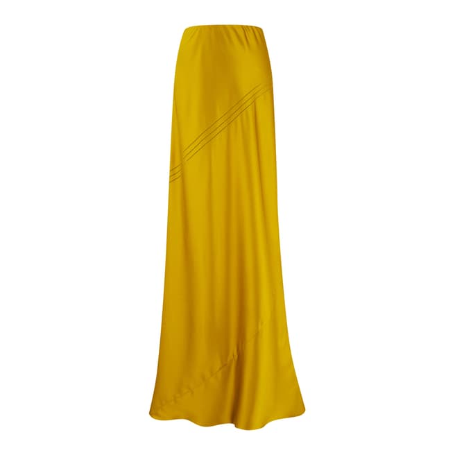 Amanda Wakeley Chartreuse Crepe Satin Skirt 