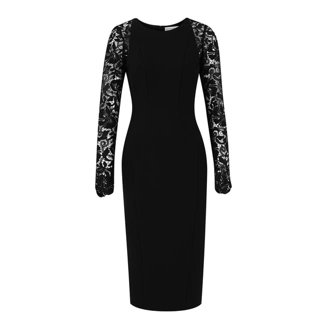 Amanda Wakeley Black Nouveaux Lace Sleeve Dress