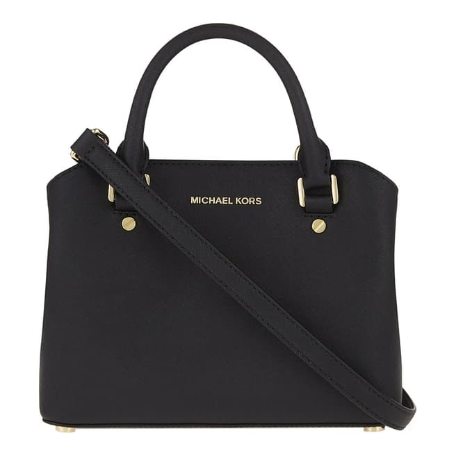 Michael Kors Black Savannah Leather Handbag