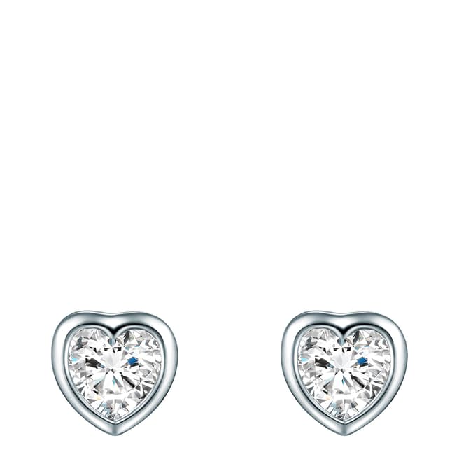 Carat 1934 Silver Heart Stud Earrings