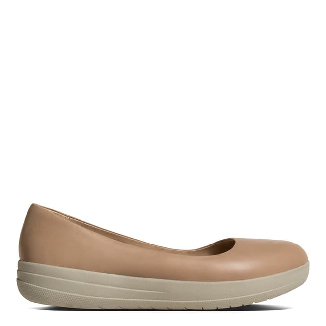 FitFlop Stone Leather F-Sporty Ballerina Flats