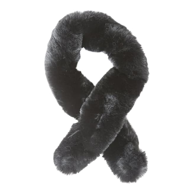 JayLey Collection Black Luxury Faux Fur Scarf